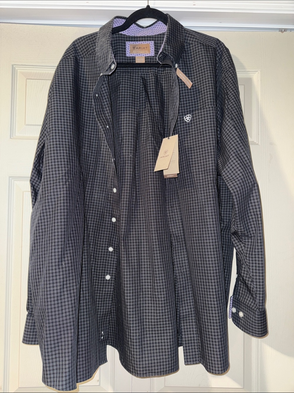 Ariat Men’s Charcoal Micro-Check Button-Down Shirt